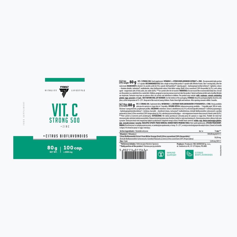 Вітамін С Trec Vit.C Strong 500 100 капсул 2