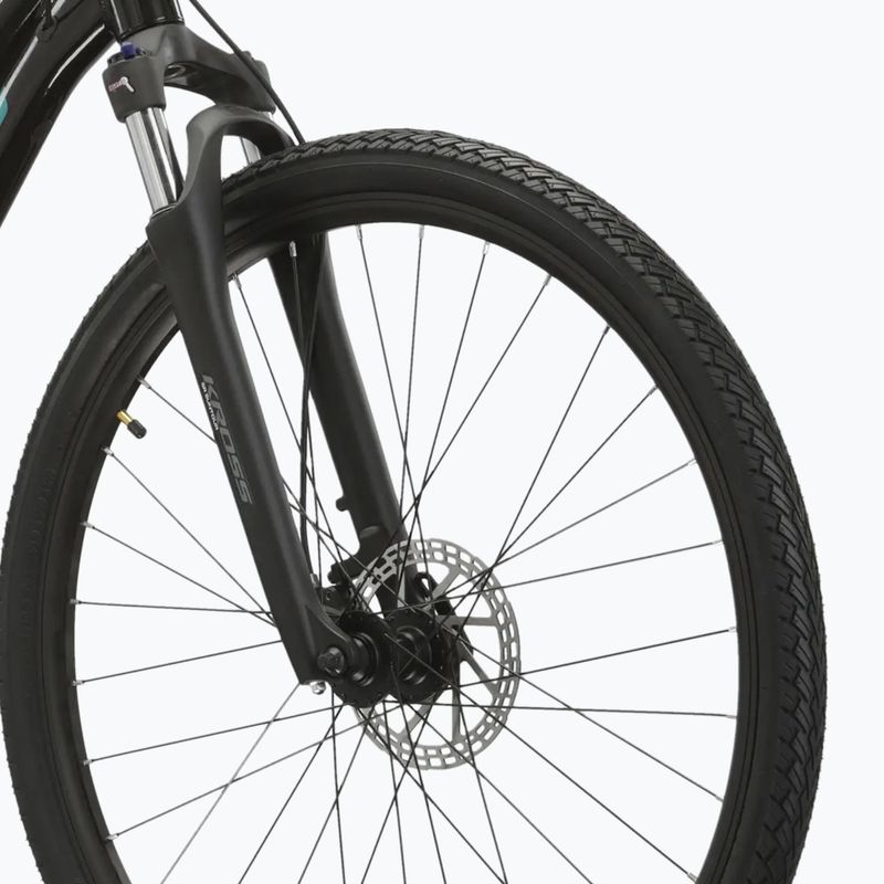 Велосипед кросовий жіночий KROSS Evado 5.0 W чорний/бірюзовий/глянець 5