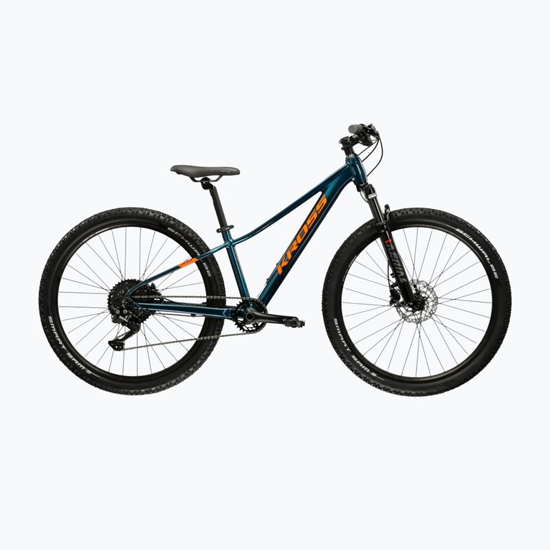 Велосипед підлітковий KROSS Level Jr 5.0 бірюзовий/помаранчевий/глянець