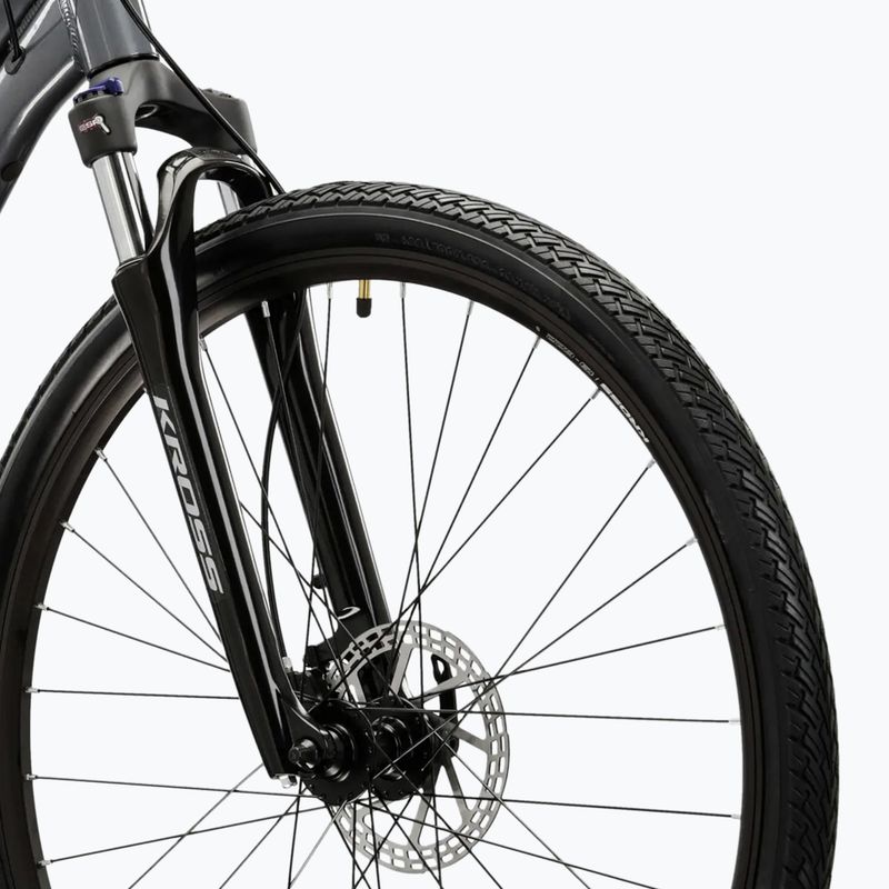 Велосипед кросовий жіночий KROSS Evado 5.0 W сірий/блакитний/глянець 5