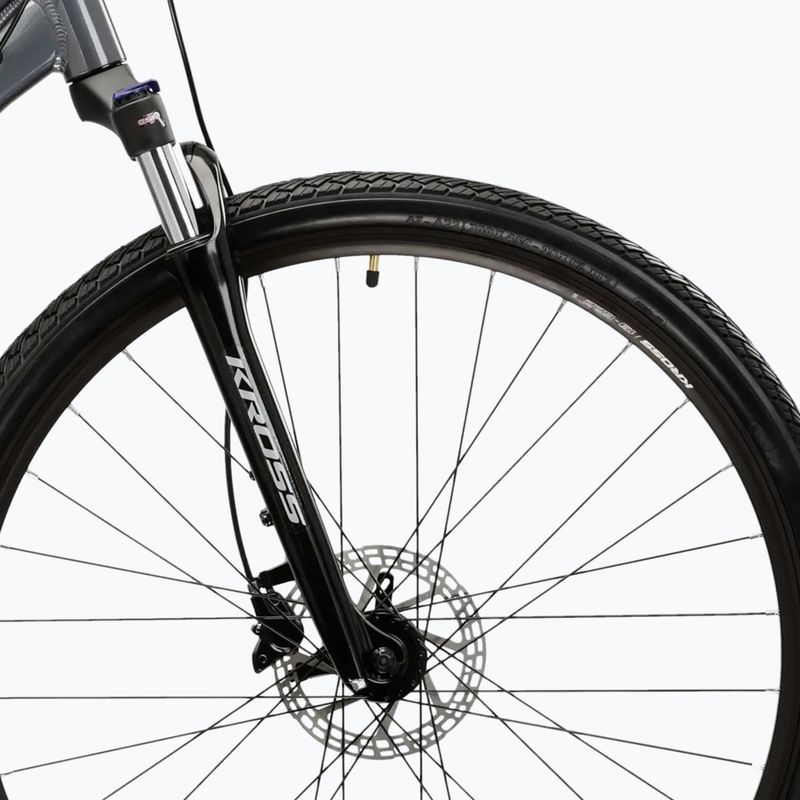 Велосипед кросовий жіночий KROSS Evado 5.0 W сірий/блакитний/глянець 6