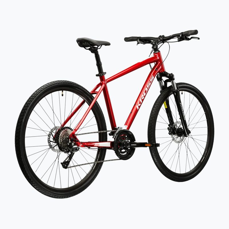Велосипед кросовий KROSS Evado 4.0 бордовий/білий 3