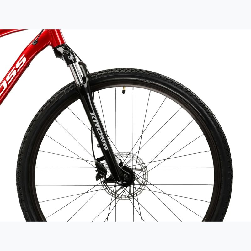 Велосипед кросовий KROSS Evado 4.0 бордовий/білий 6