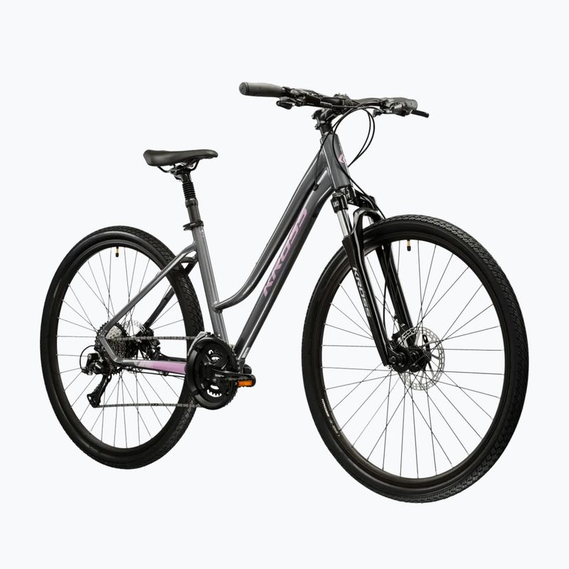 Велосипед кросовий жіночий KROSS Evado 4.0 W сірий/рожевий/глянець 2