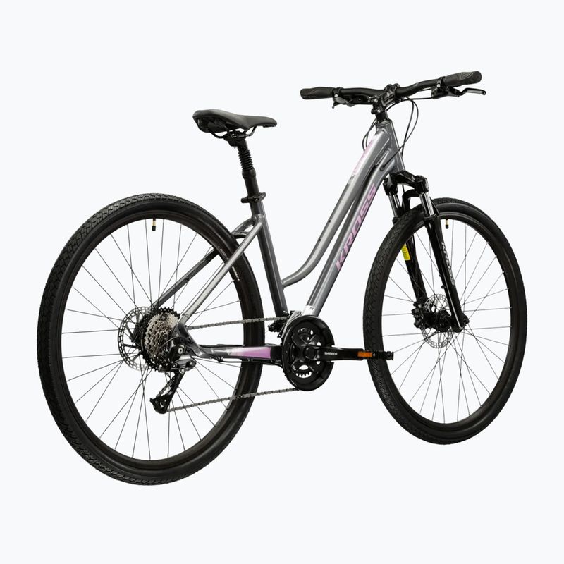 Велосипед кросовий жіночий KROSS Evado 4.0 W сірий/рожевий/глянець 3
