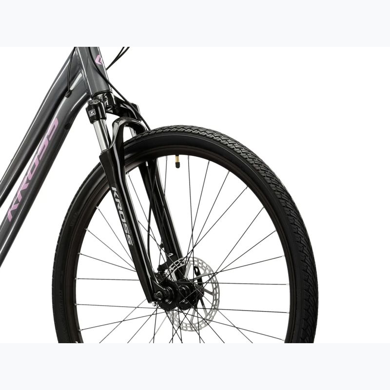 Велосипед кросовий жіночий KROSS Evado 4.0 W сірий/рожевий/глянець 5