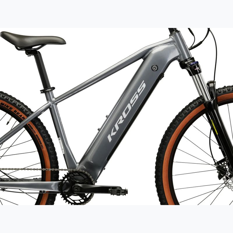 Велосипед електричний KROSS Hexagon Boost 1.0 522Wh сірий/сірий/глянцевий 12
