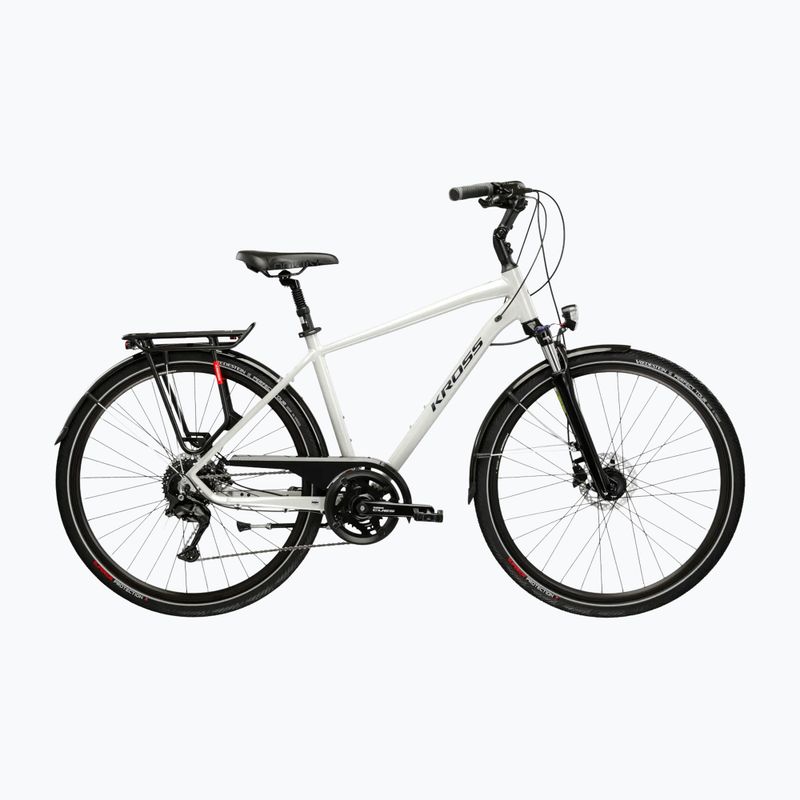 Велосипед трекінговий KROSS Trans 5.0 сірий/синій/глянцевий