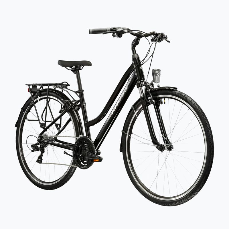 Велосипед трекінговий жіночий KROSS Trans 1.0 W чорний/срібний/глянцевий 2