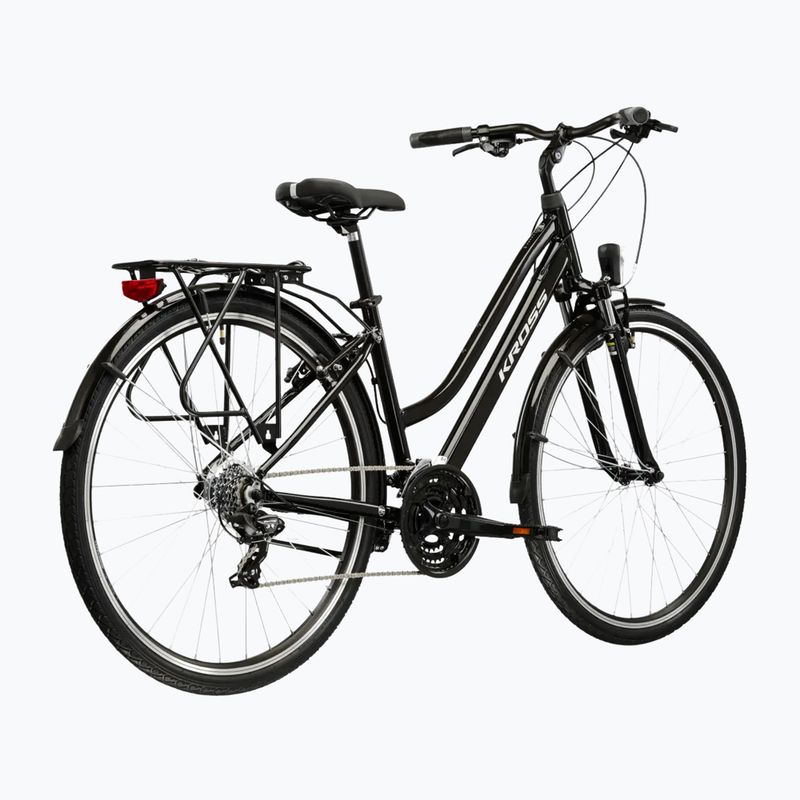 Велосипед трекінговий жіночий KROSS Trans 1.0 W чорний/срібний/глянцевий 3