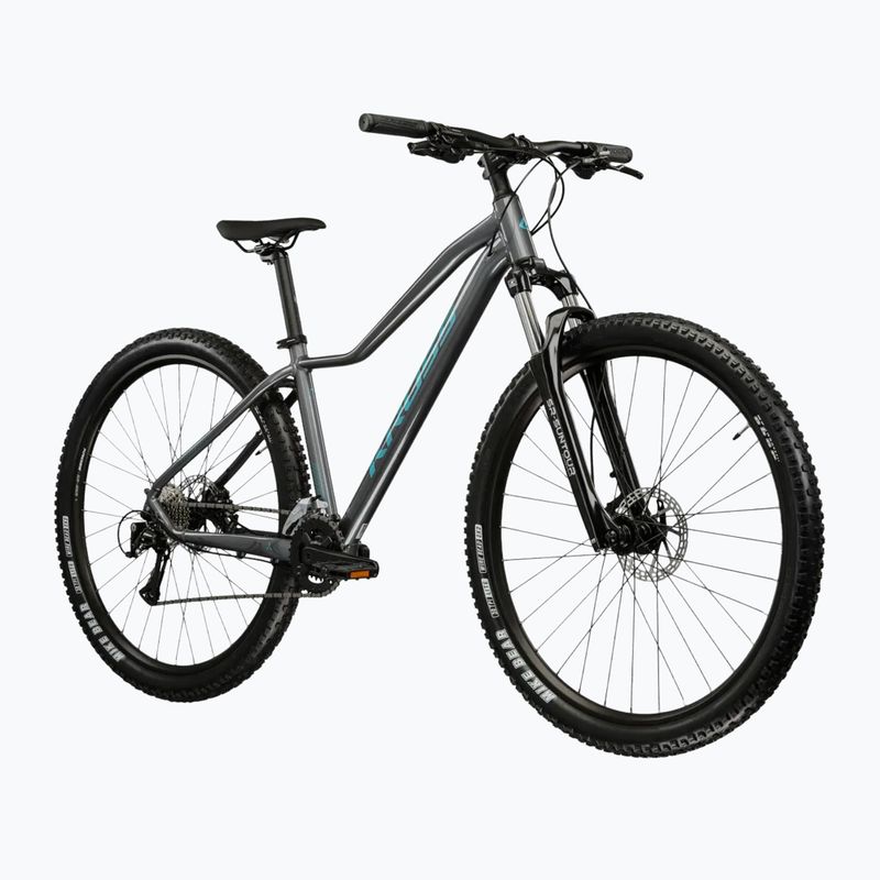 Велосипед гірський жіночий KROSS Lea 4.0 W 27.5 сірий/бірюзовий/глянець 2
