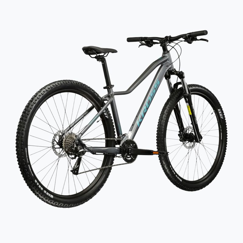 Велосипед гірський жіночий KROSS Lea 4.0 W 27.5 сірий/бірюзовий/глянець 3