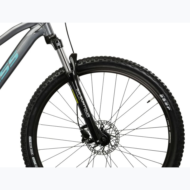 Велосипед гірський жіночий KROSS Lea 4.0 W 27.5 сірий/бірюзовий/глянець 6
