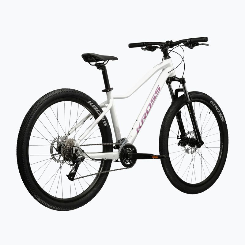 Велосипед гірський жіночий KROSS Lea 3.0 W 27.5 білий/рожевий/глянець 3