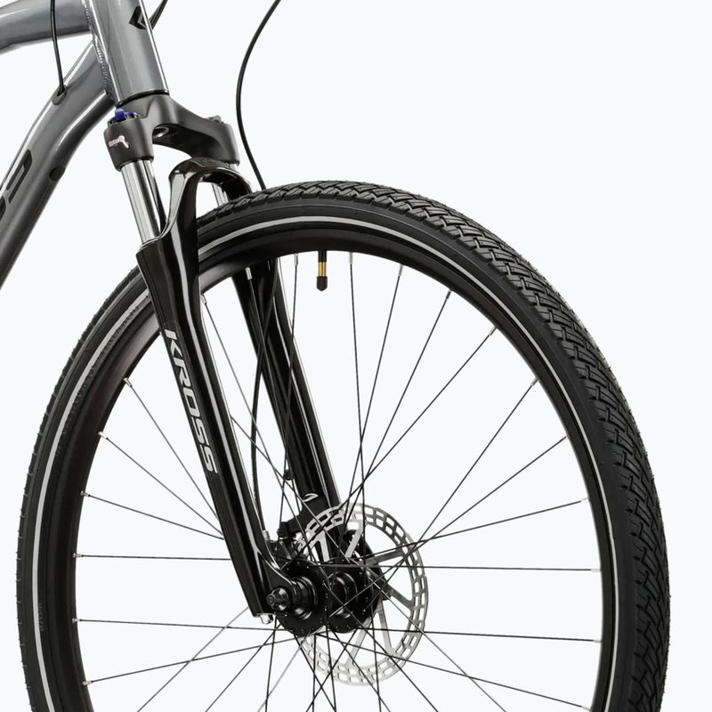 Велосипед кросовий KROSS Evado 5.0 сірий/чорний/глянцевий 5