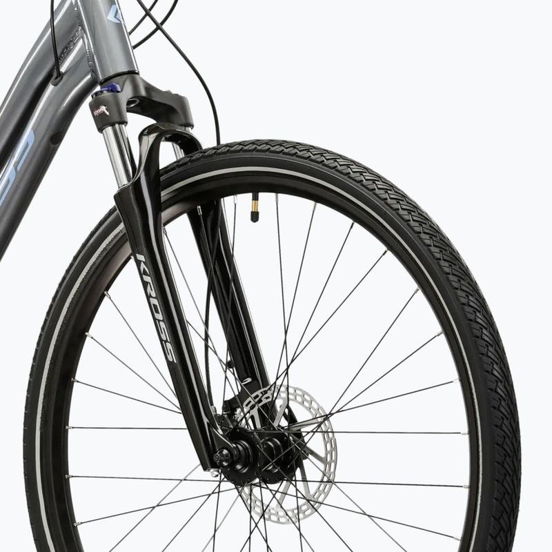 Велосипед кросовий жіночий KROSS Evado 5.0 W сірий/блакитний/глянцевий 5
