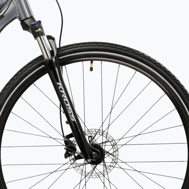 Велосипед кросовий жіночий KROSS Evado 5.0 W сірий/блакитний/глянцевий 6