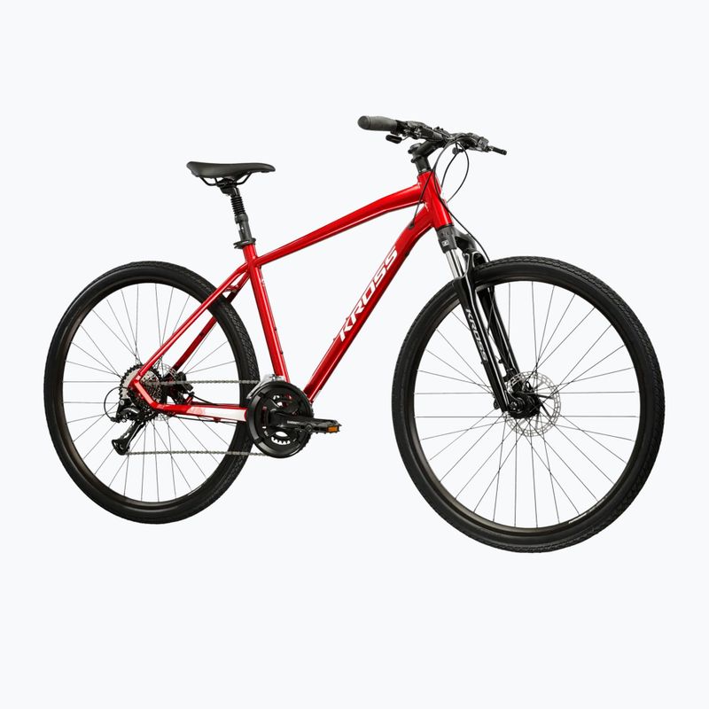 Велосипед кросовий KROSS Evado 4.0 бордовий/білий/глянець 2