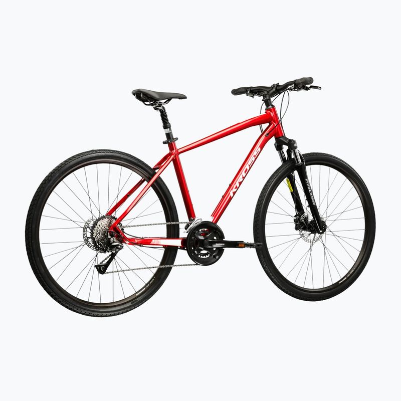 Велосипед кросовий KROSS Evado 4.0 бордовий/білий/глянець 3