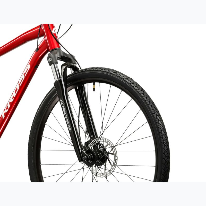 Велосипед кросовий KROSS Evado 4.0 бордовий/білий/глянець 5
