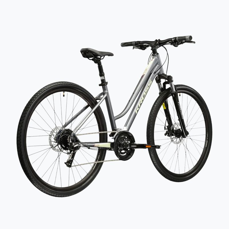 Велосипед кросовий жіночий KROSS Evado 3.0 W сірий/зелений/глянцевий 3