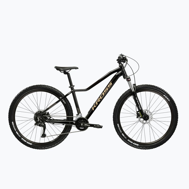Велосипед гірський жіночий KROSS Lea 5.0 27,5" чорний/золотий/глянцевий