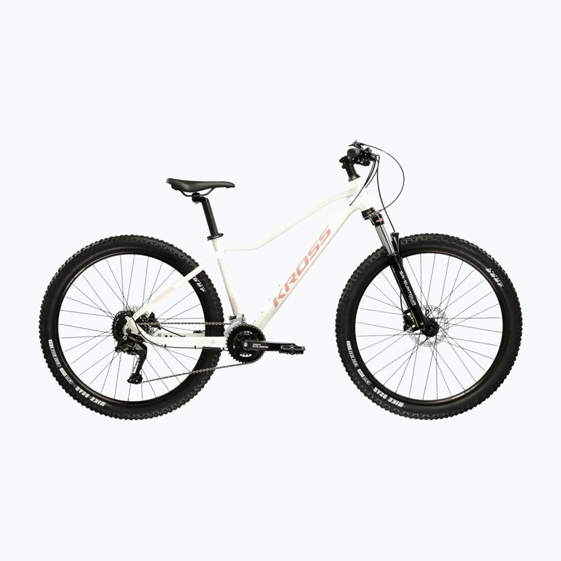 Велосипед гірський жіночий KROSS Lea 5.0 27,5" білий/рожевий/глянцевий