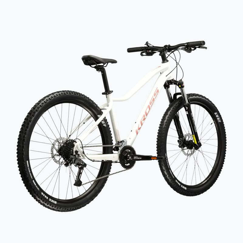 Велосипед гірський жіночий KROSS Lea 5.0 27,5" білий/рожевий/глянцевий 3
