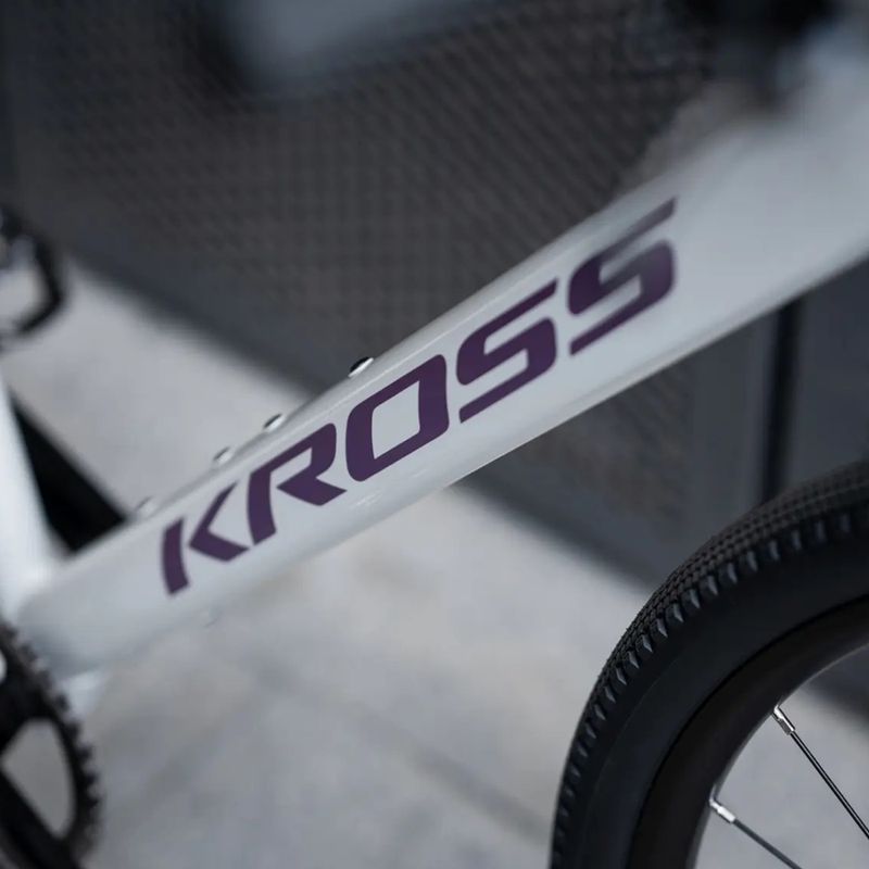 Велосипед гравійний KROSS Esker 1.0 FL сірий/фіолетовий/глянцевий 14