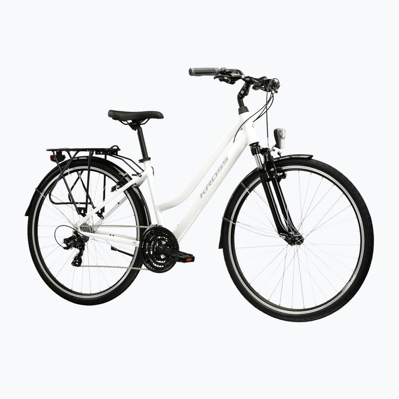 Велосипед трекінговий жіночий KROSS Trans 1.0 W білий/сірий/глянцевий 2