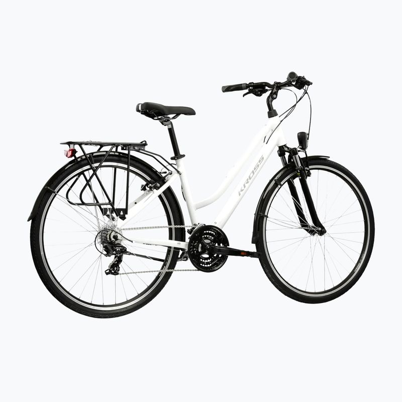 Велосипед трекінговий жіночий KROSS Trans 1.0 W білий/сірий/глянцевий 3
