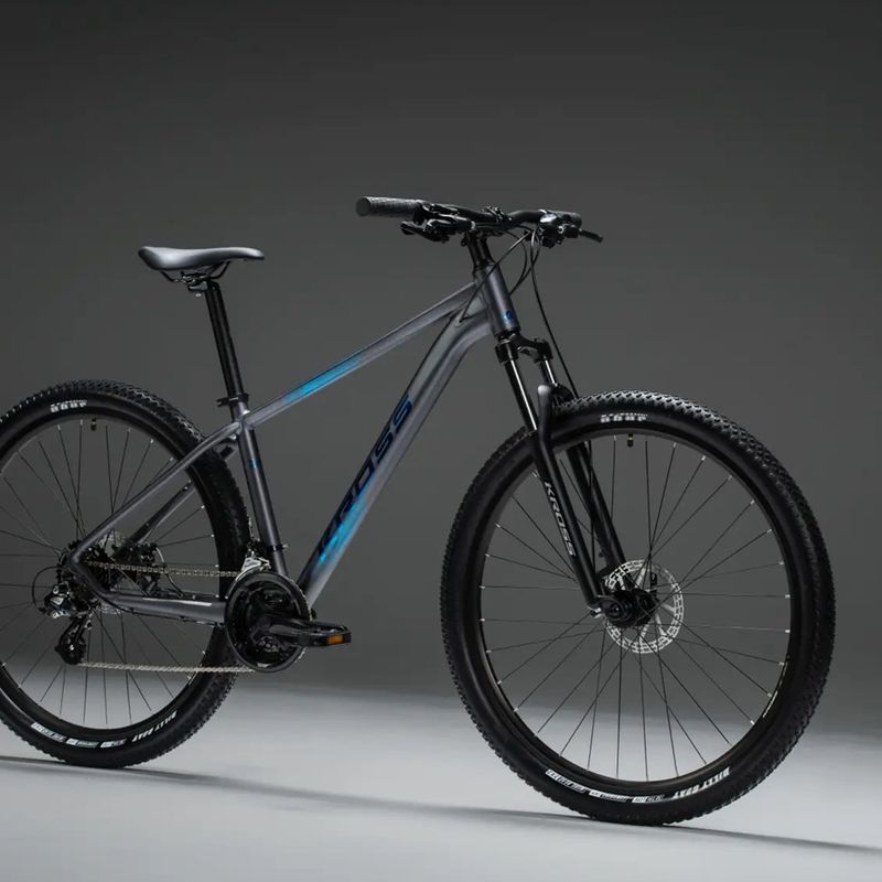 Велосипед гірський KROSS Hexagon X200 27,5" сірий/блакитний/матовий 12