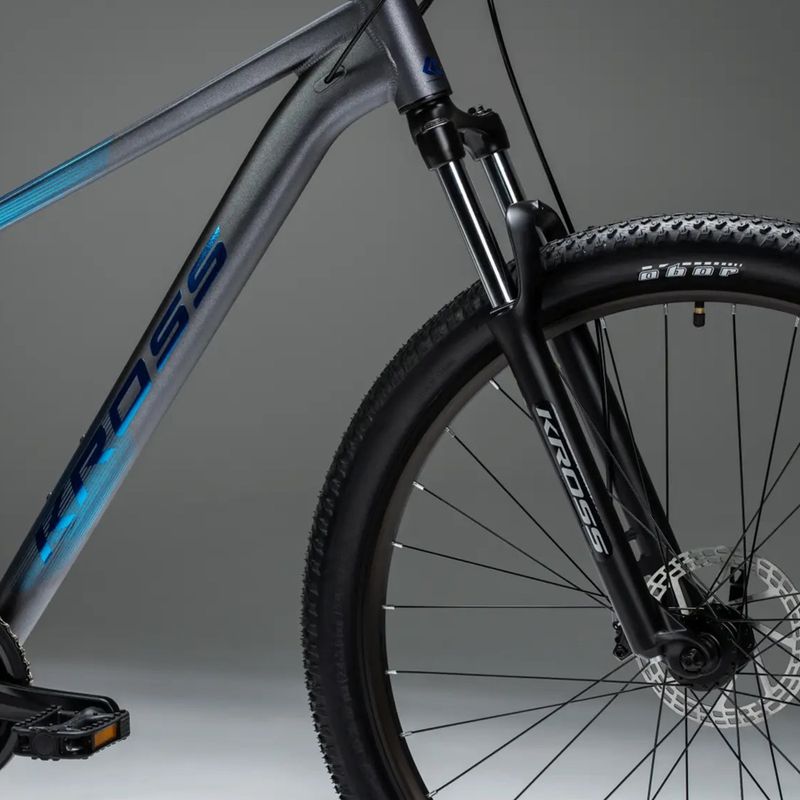 Велосипед гірський KROSS Hexagon X200 27,5" сірий/блакитний/матовий 19