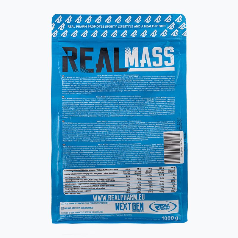 Гейнер Real Pharm Real Mass 1kg карамель 700230 2