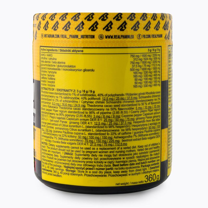Передтренувальний комплекс Real Pharm Unreal 360g чорна смородина-лимон 700957 3