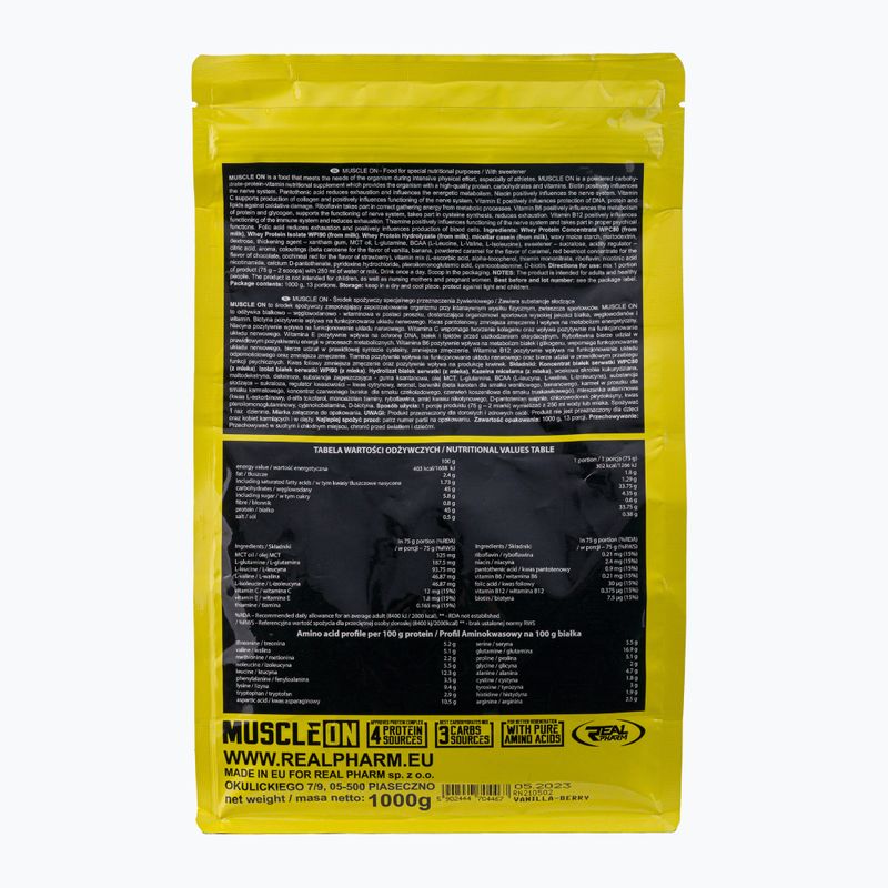 Гейнер Real Pharm Muscle ON 1kg ваніль-чорниця 704467 2