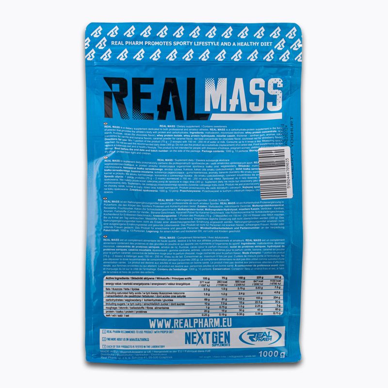 Гейнер Real Pharm Real Mass 1kg йогурт-вишня 709035 2