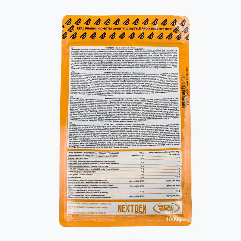 Carbo One Real Pharm Вуглеводи 1kg манго-маракуя 712530 2