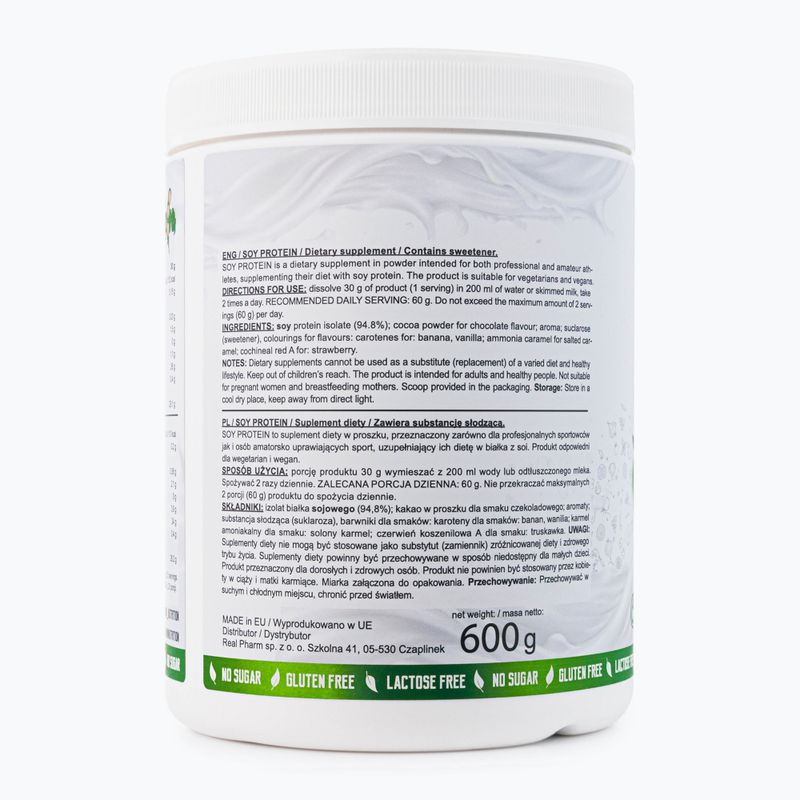 Соєвий білок Real Pharm Soy Protein 600g полуниця 715319 3