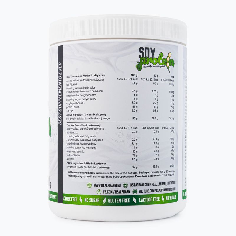 Соєвий білок Real Pharm Soy Protein 600g шоколад 715340 2