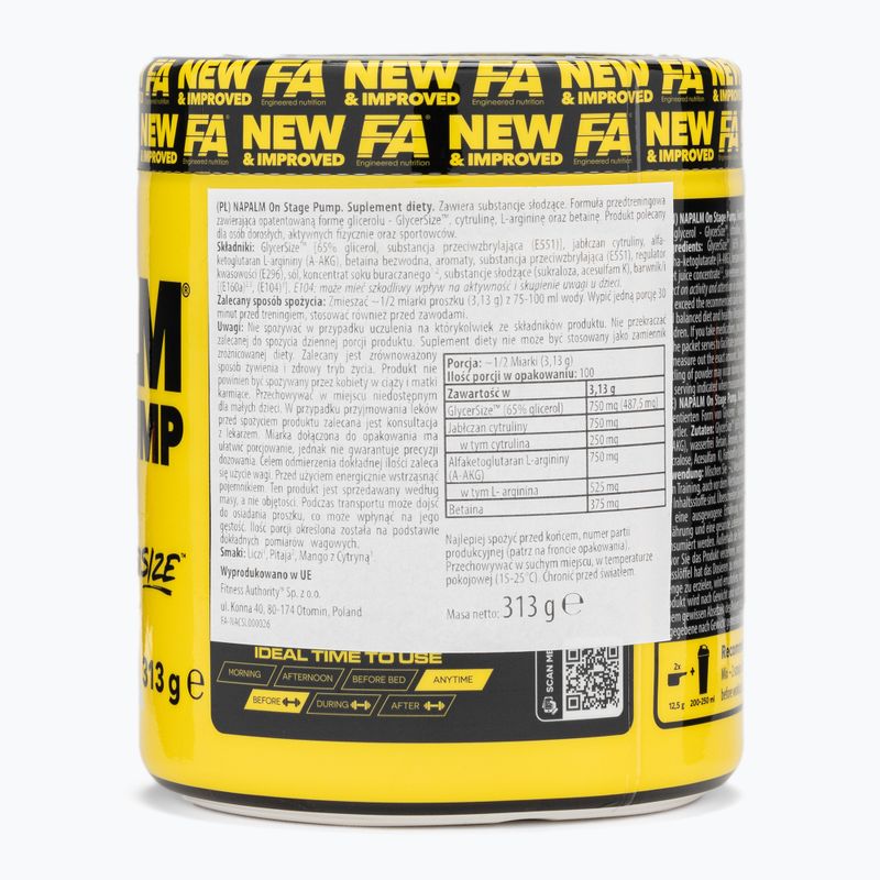 Передтренувальний комплекс Fitness Authority Napalm On Stage Pump 313 г dragon fruit 2