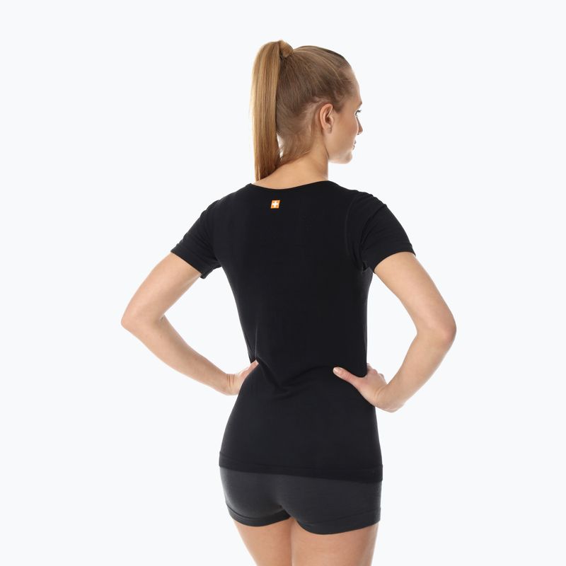 Футболка термічна жіноча Brubeck Outdoor Merino Wool Pro чорний/сарна 2