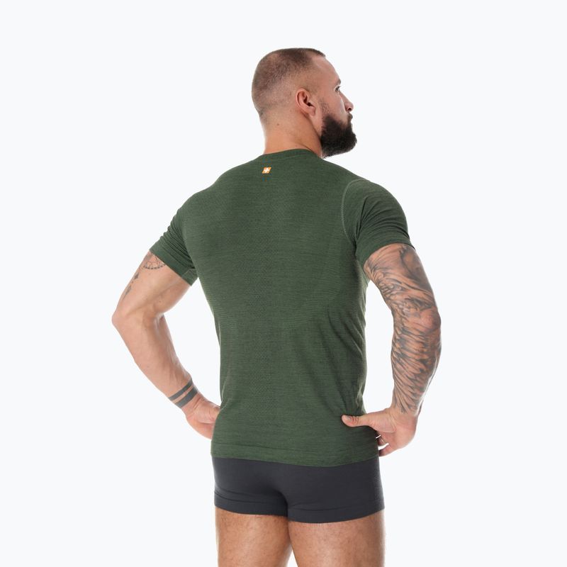 Футболка термічна чоловіча Brubeck Outdoor Merino Wool Pro темно-зелений/вовк 2 2