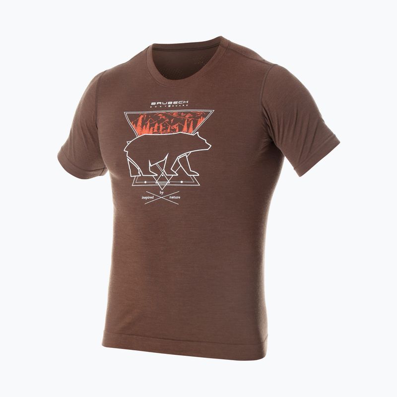 Футболка термічна чоловіча Brubeck Outdoor Merino Wool Pro brązowy/ведмідь 3 3