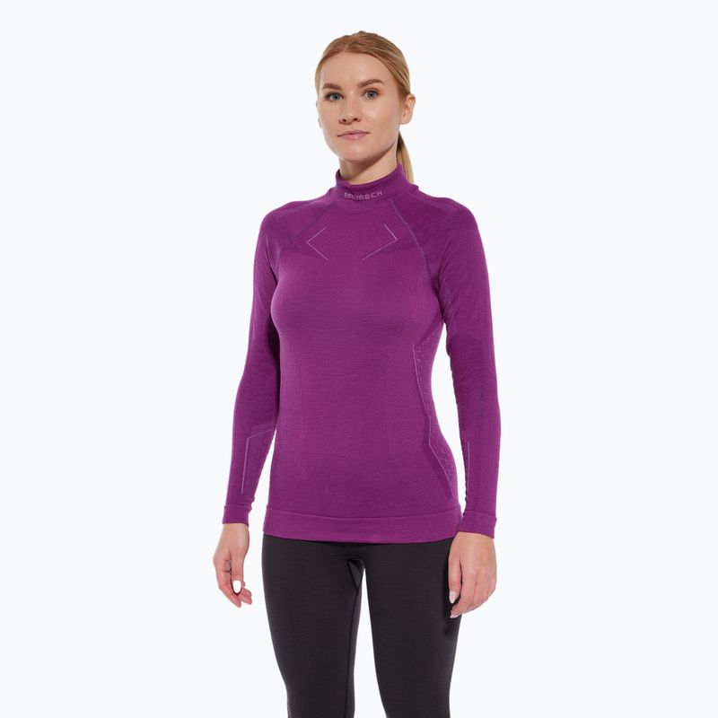 Жіноча термоактивна кофта Brubeck Extreme Merino фуксійовий 3