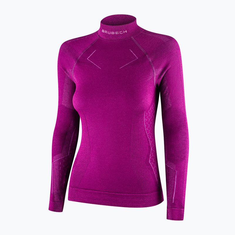 Жіноча термоактивна кофта Brubeck Extreme Merino фуксійовий 5
