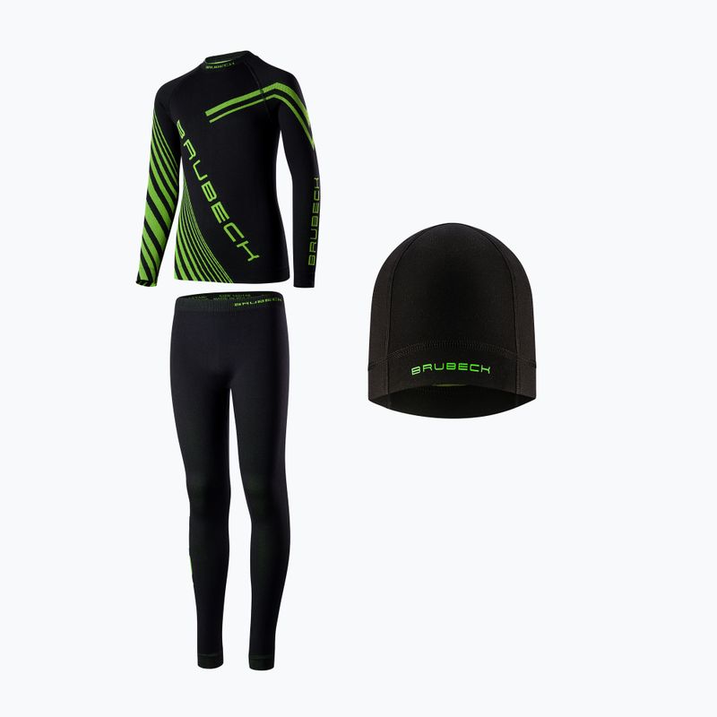 Комплект термобілизни дитячий Brubeck Dry Junior чорний/neonowy
