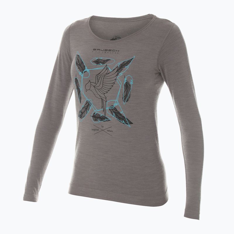 Жіноча термоактивна кофта Brubeck Outdoor Merino Wool Pro зелений/гори 13 3