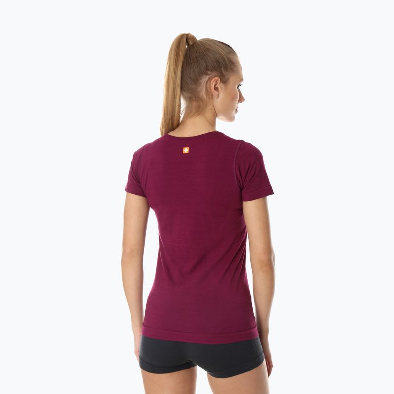 Футболка термічна жіноча Brubeck Outdoor Merino Wool Pro сливовий/лотос 2 2
