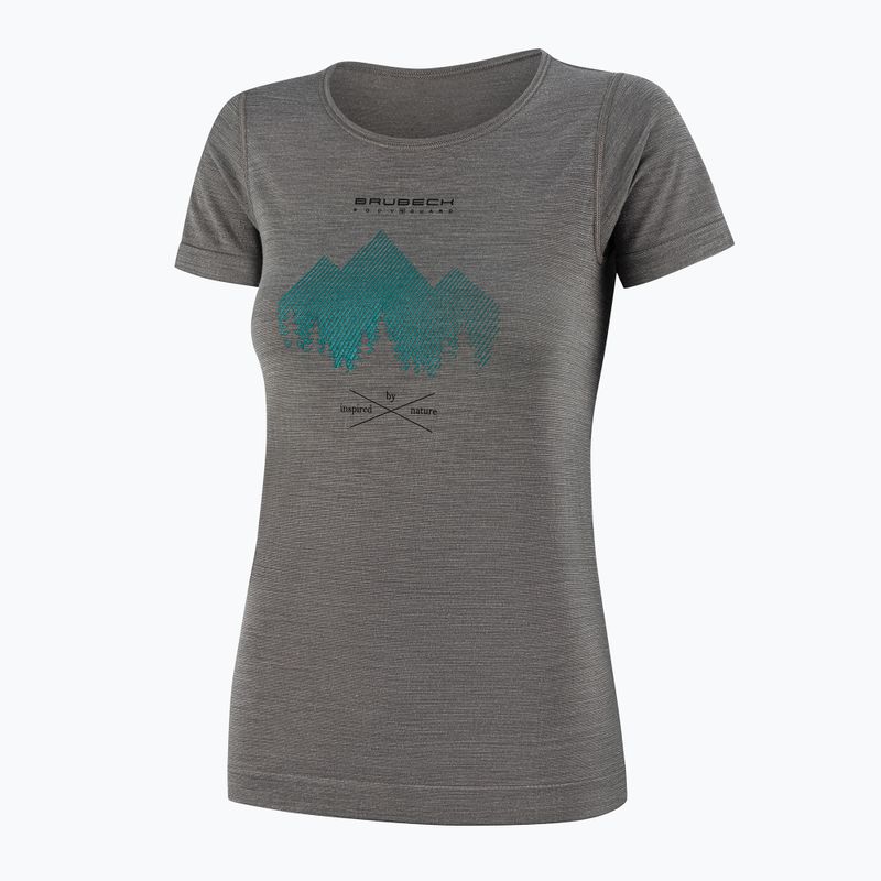 Футболка термічна жіноча Brubeck Outdoor Merino Wool Pro SS grey/deer 3